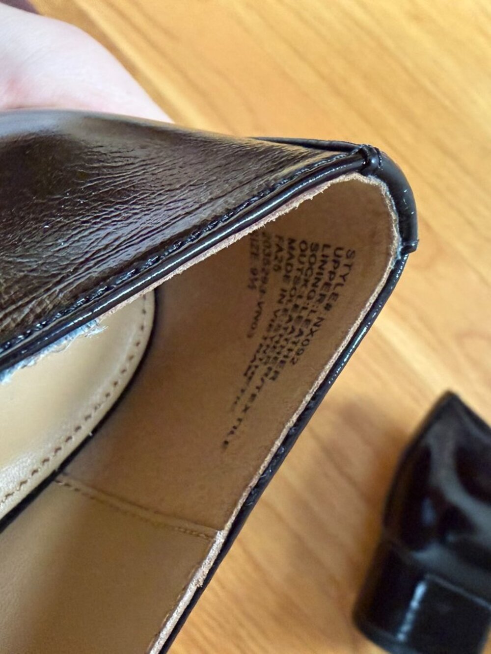 NWT | Madewell SOLD OUT The Greta Pump in Crinkled Patent Leather Black Size 9.5 - Picture 9 of 11